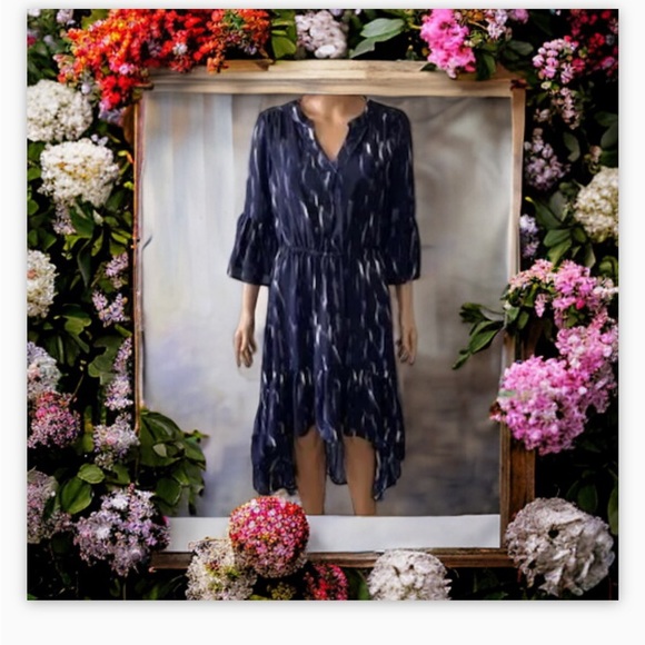 ARIAT high-low ruffled dress, black/lilac/white, size
S/P-EUC-Tier details-❤️😍 - Picture 3 of 15